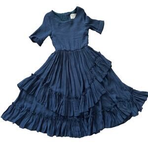 JOYFOLIE | Ruffle Maxi Dress | 4 | Blue